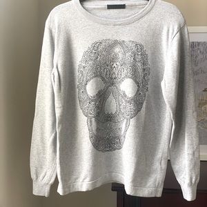 Vintage Alexander McQueen Grey Skull Knit